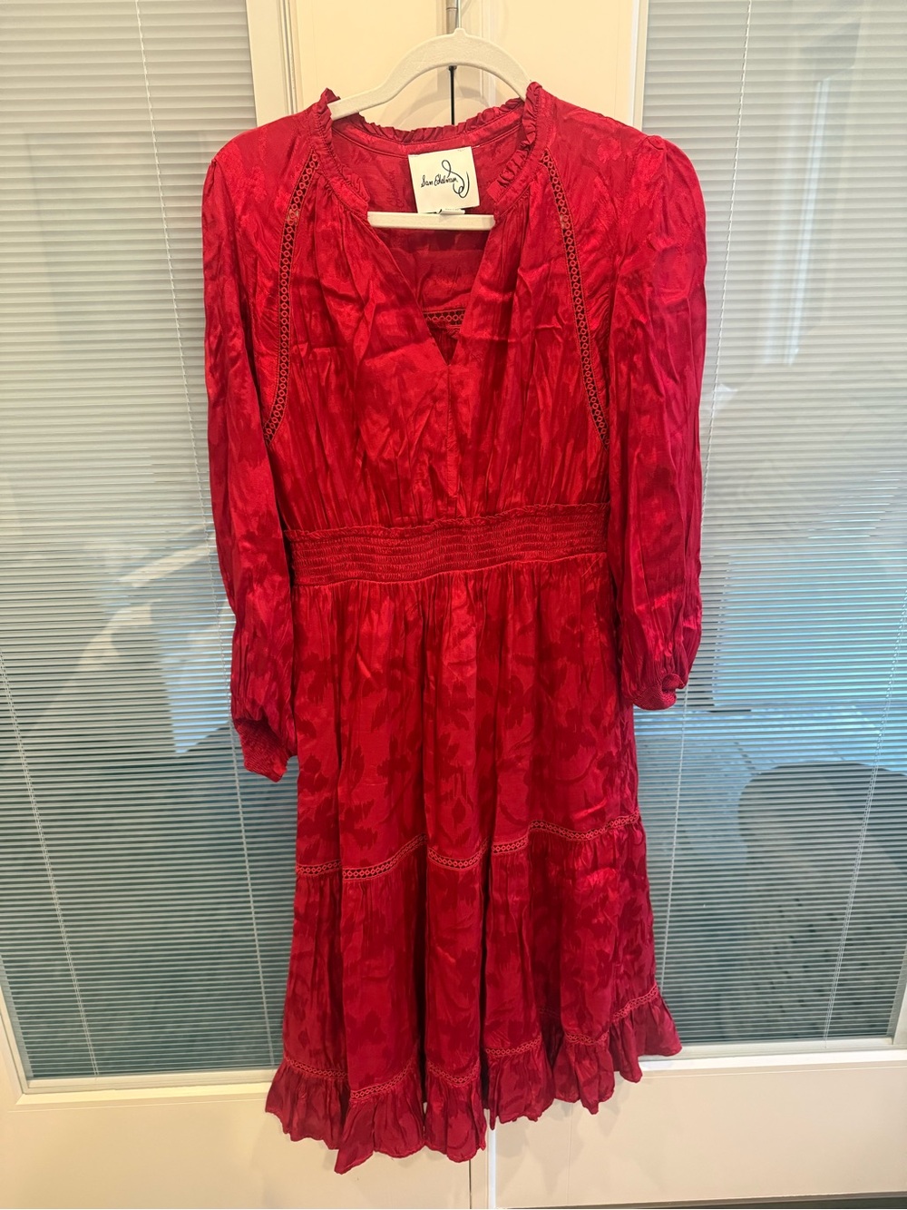 Sam Edelman Red Maxi Dress with Ruffle Hem